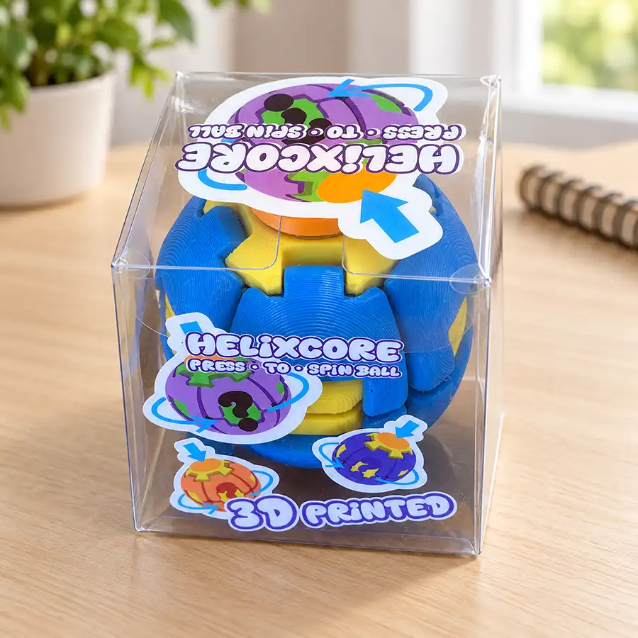 HelixCore 3D打印按压旋转球 解压玩具 按压+旋转双解压 办公桌/通勤/备考适用 透明盒装 图片 2