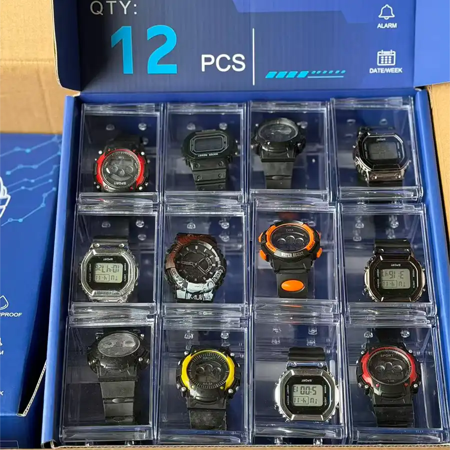 FIND TIME 12只运动手表展示套装 防水电子表 派对分发礼品 展架陈列盒 多色混装 图片 4