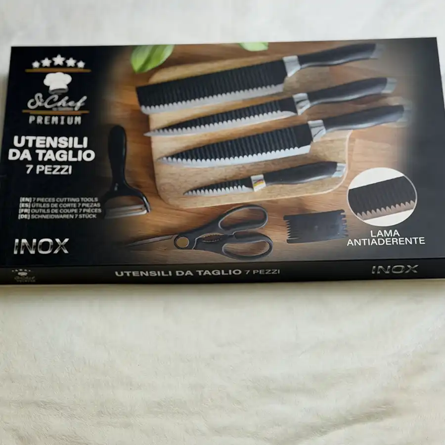 6件套厨房刀具套装 含削皮器 木纹手柄 不锈钢菜刀水果刀组合 FDA认证 图片 7