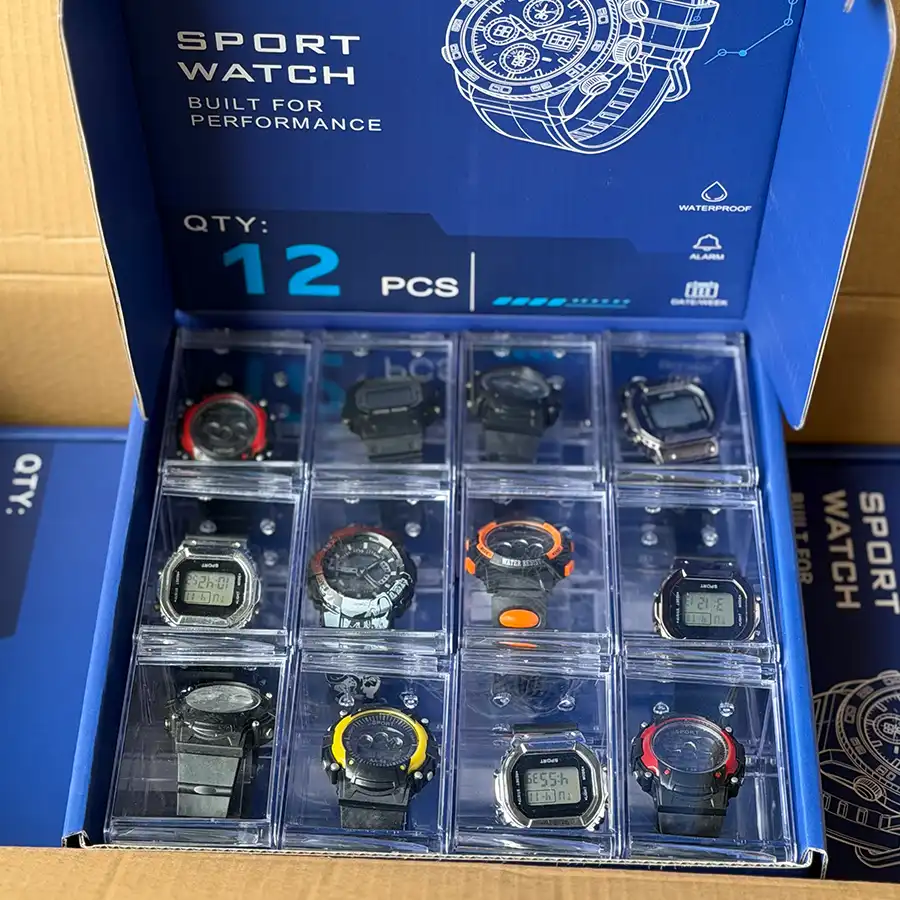 FIND TIME 12只运动手表展示套装 防水电子表 派对分发礼品 展架陈列盒 多色混装 图片 6