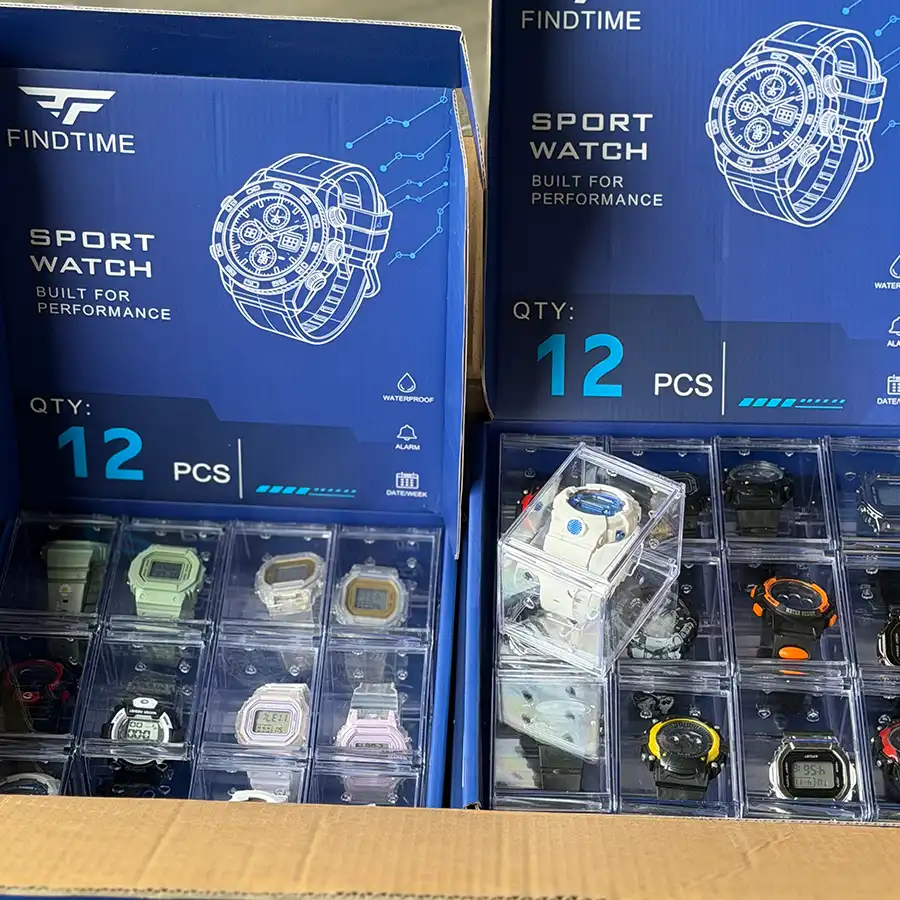 FIND TIME 12只运动手表展示套装 防水电子表 派对分发礼品 展架陈列盒 多色混装 图片 5